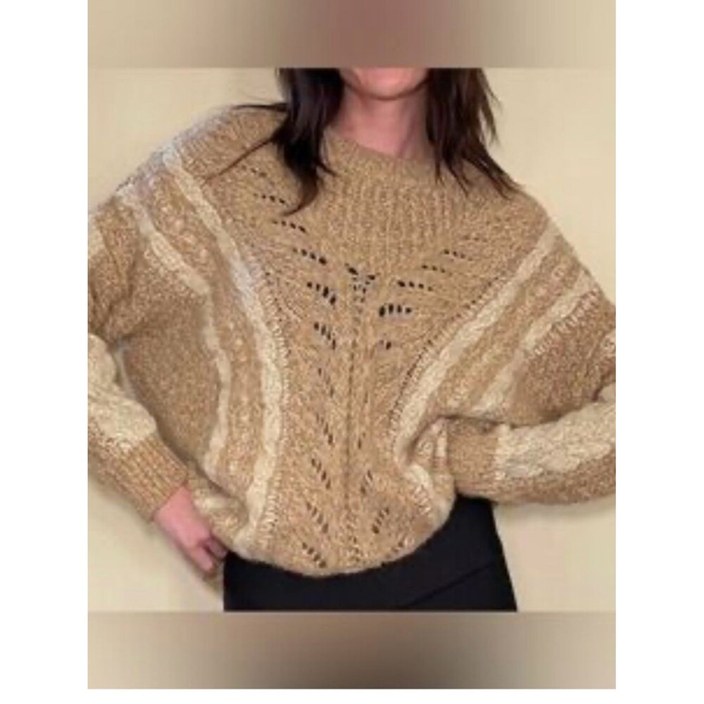Ecote Urban Outfitters Oversized Cozy Cream Cable-Knit Sweater - Women